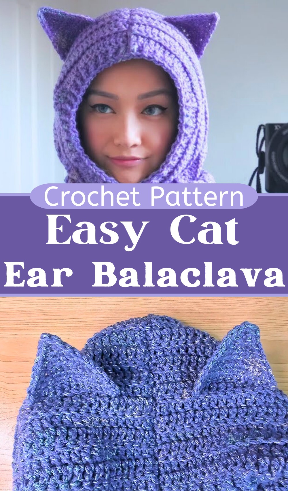Crochet Cat Ear Balaclava