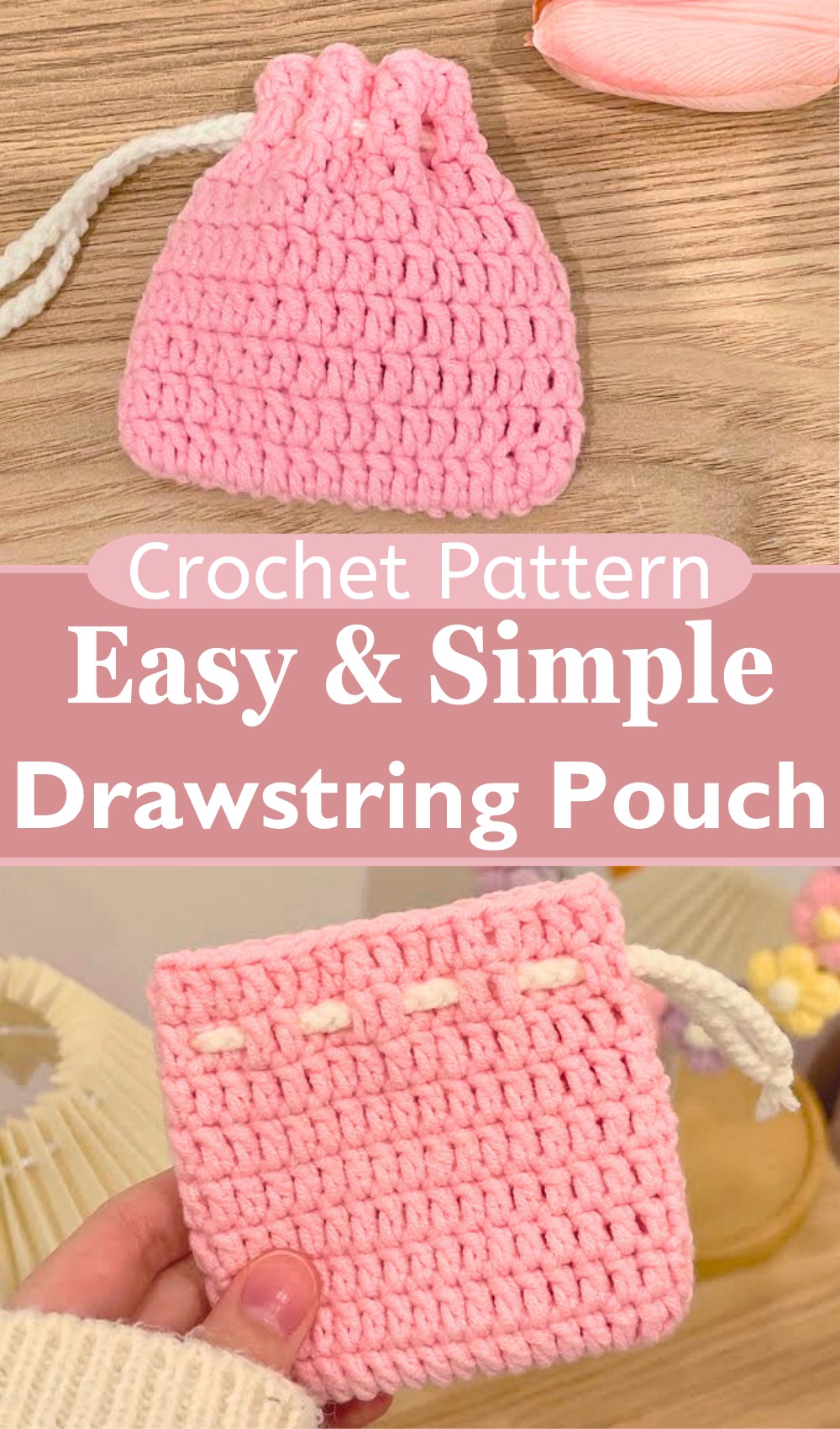 Crochet Drawstring Pouch