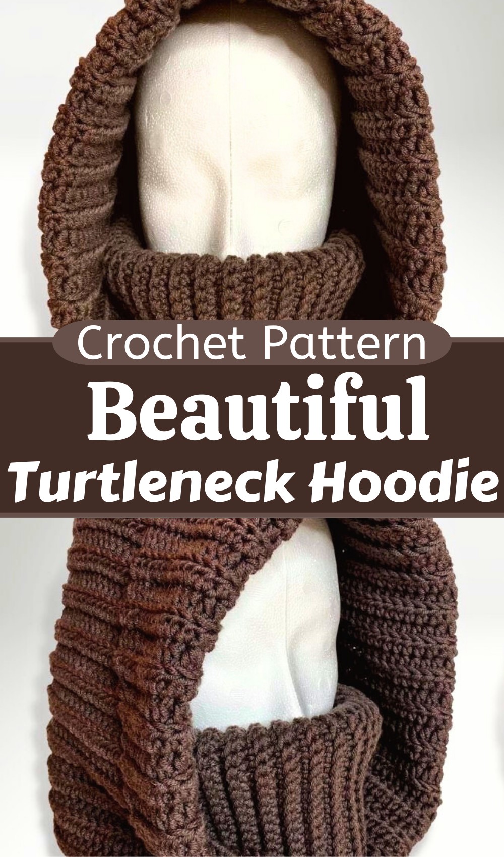 Crochet Turtleneck Hoodie