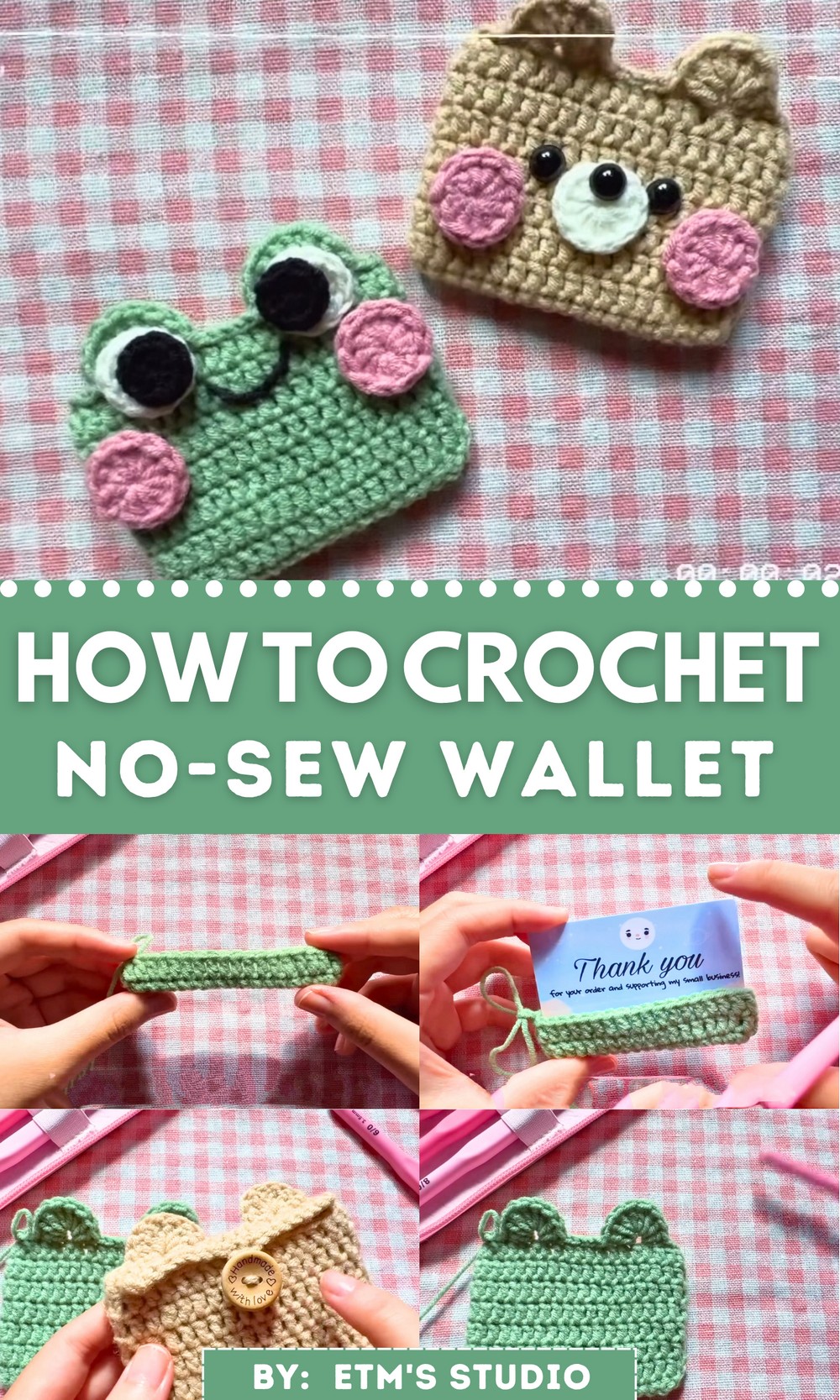 Crochet No-Sew Wallet Tutorial