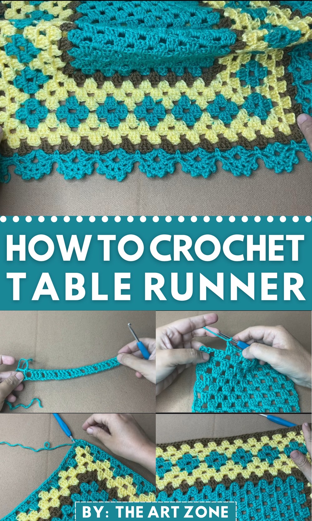 EASY Mosaic Crochet Table Runner Tutorial