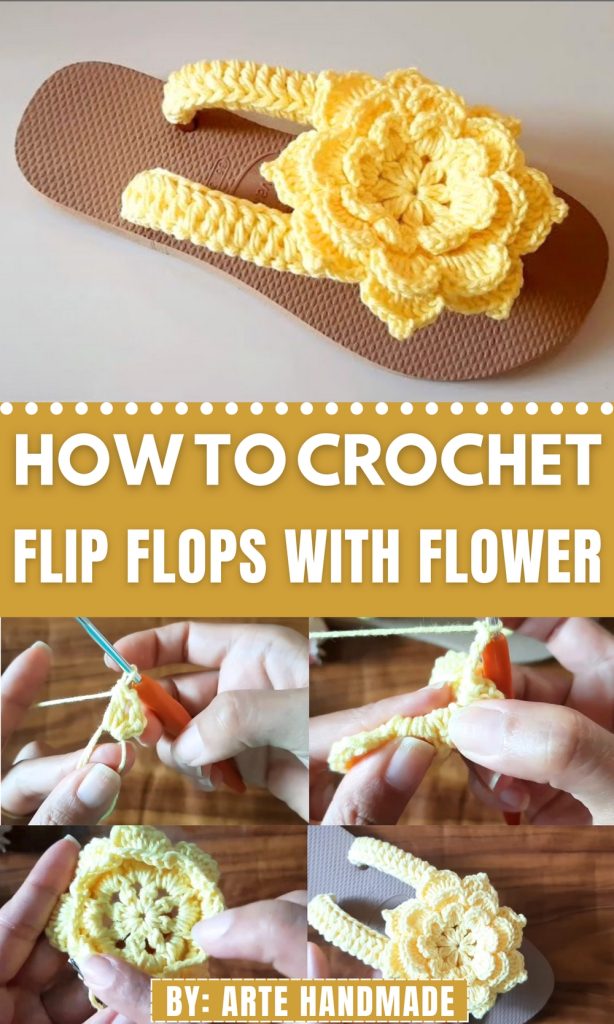 Stylish Free Crochet Flip Flops Pattern With Flower to Wear Anywhere ...