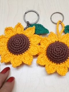 Crochet Sunflower Keychain