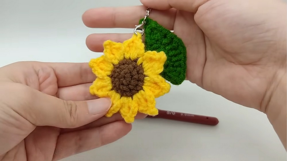 Crochet Sunflower Keychain
