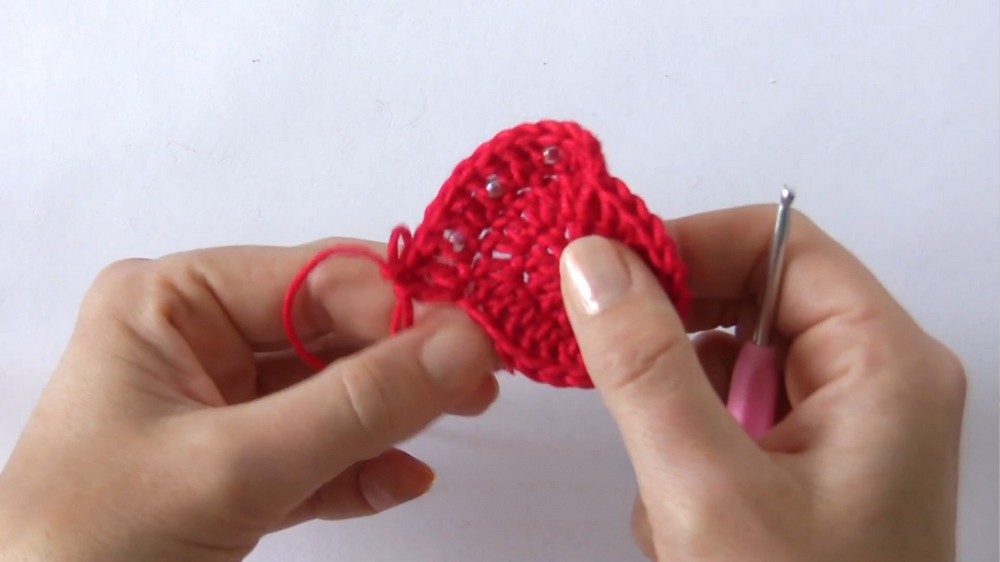 Crochet Heart Keychain