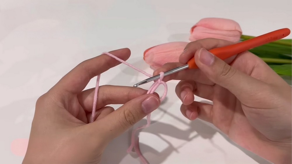 Crochet Puff Flower Mirror