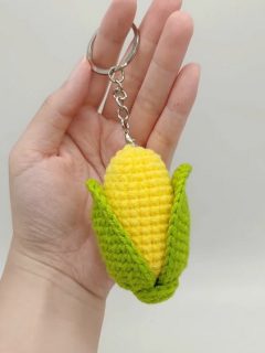Crochet Corn Keychain