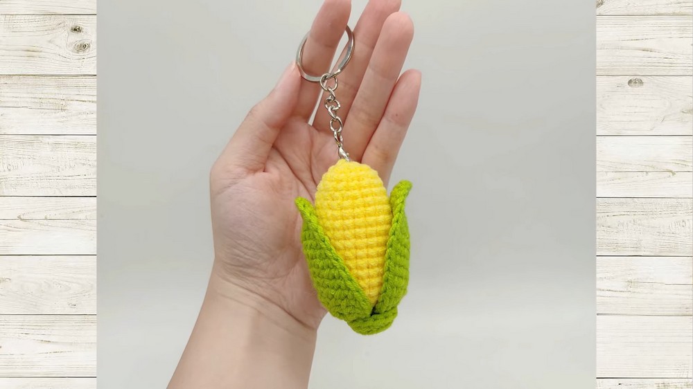 Crochet Corn Keychain