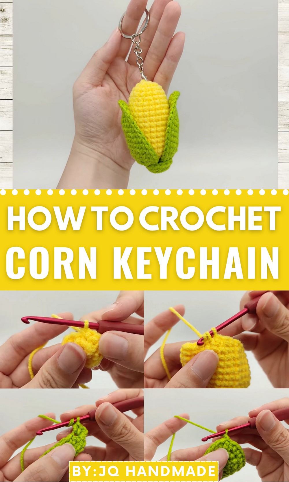 Crochet Corn Keychain