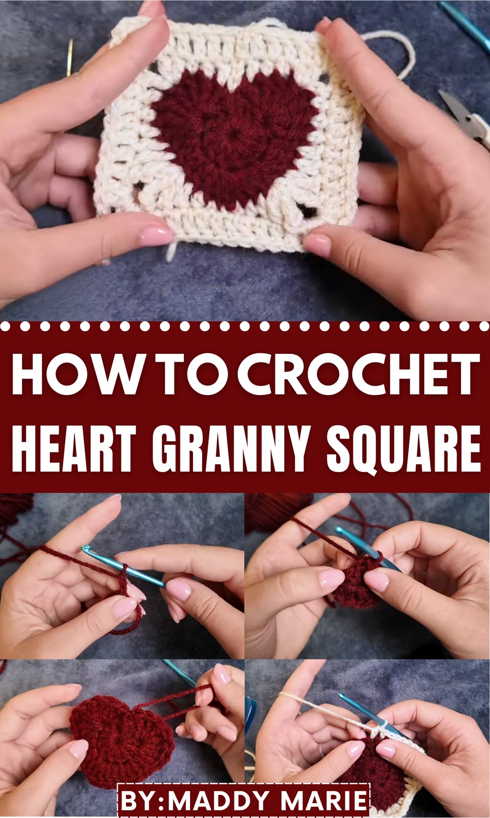 Crochet Heart Granny Square