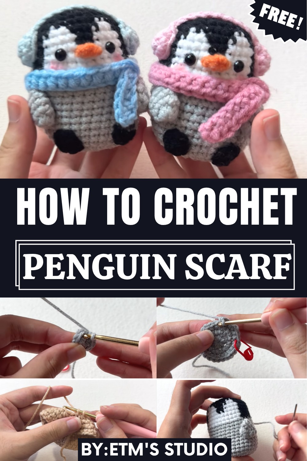 Crochet Penguin With Scarf