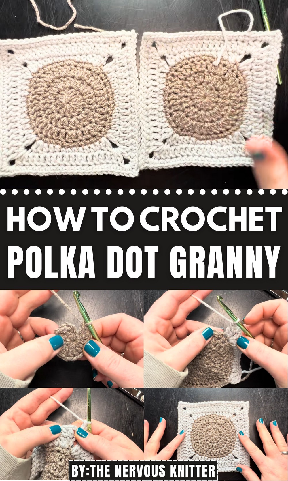 Crochet Polka Dot Granny Square