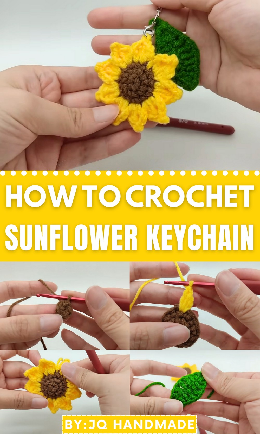 Crochet Sunflower Keychain