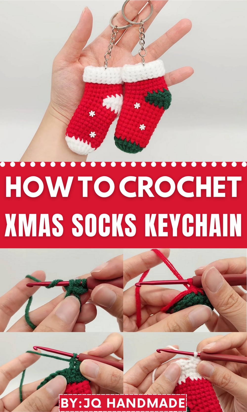 Crochet Xmas Socks Keychain
