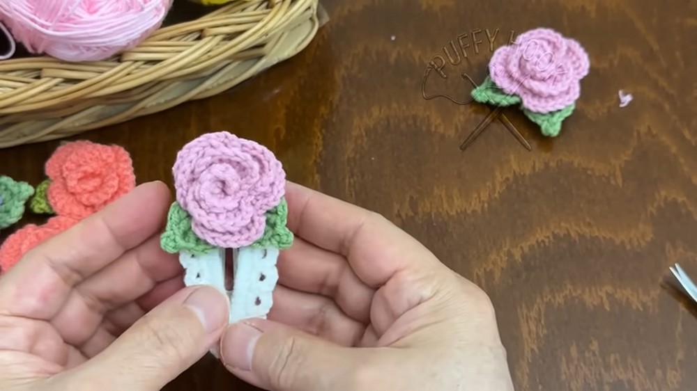 Crochet Flowers Hair Clips