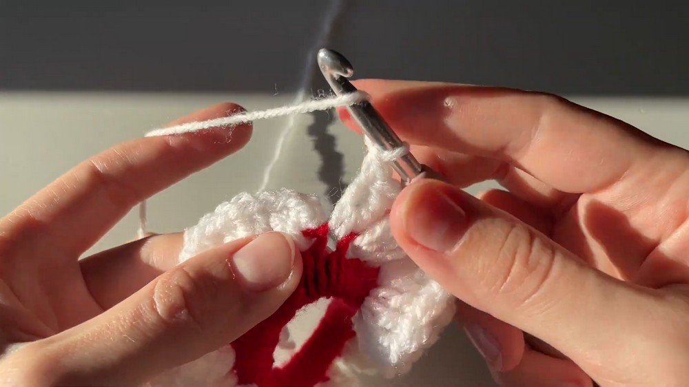 Crochet Candy Cane Scrunchie