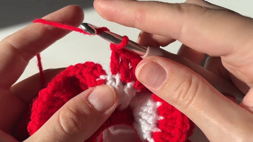 Crochet Candy Cane Scrunchie