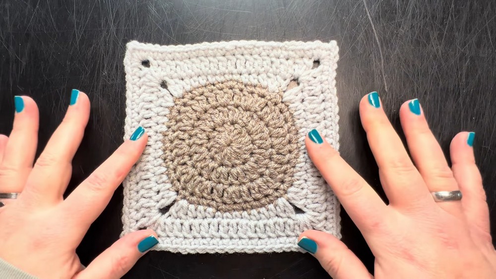 Crochet Polka Dot Granny Square