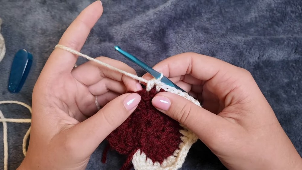 Crochet Heart Granny Square