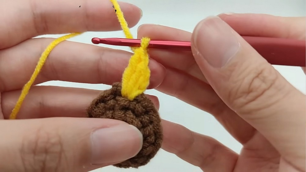 Crochet Sunflower Keychain