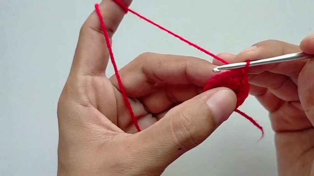 Crochet Cherry Keychain