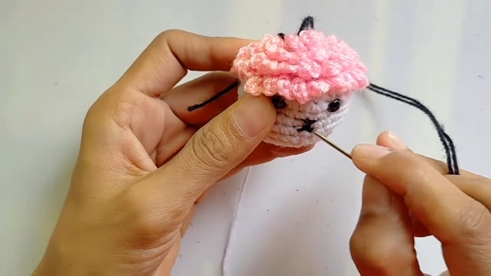 Crochet Sheep Keychain
