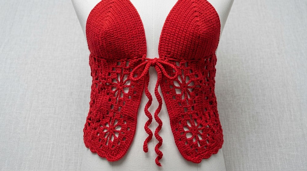 Crochet Flower Summer Halter Top Pattern