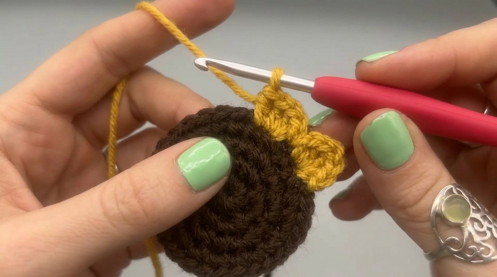 Crochet Sunflower Keychain Pattern