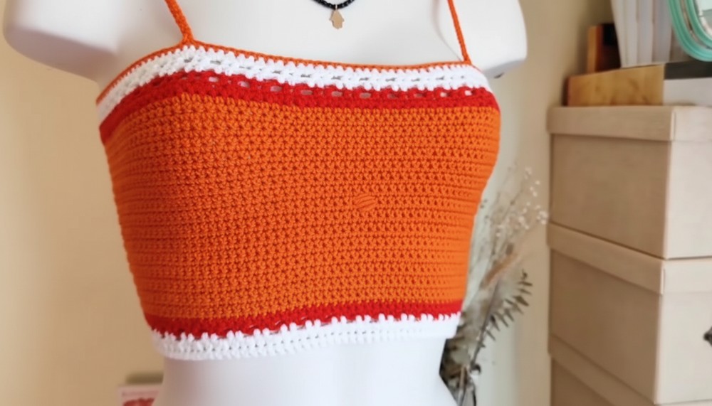Crochet striped crop top