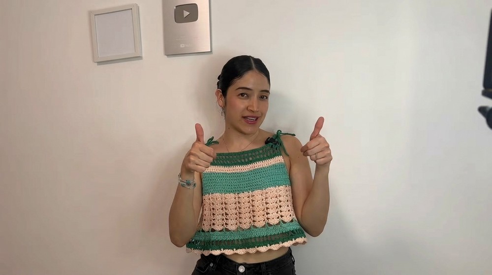 Crochet Ruffled Peplum Top