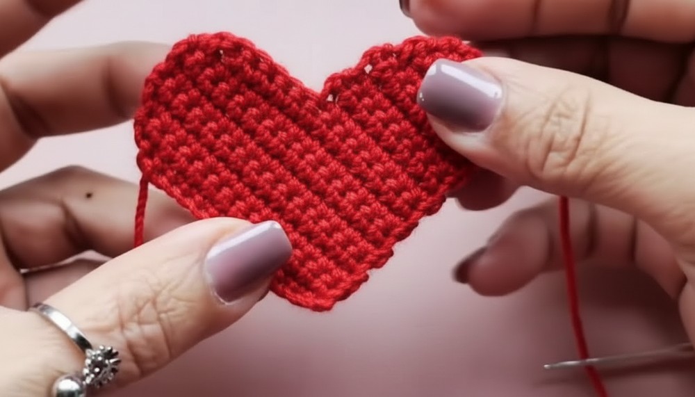  Crochet Heart Keychain