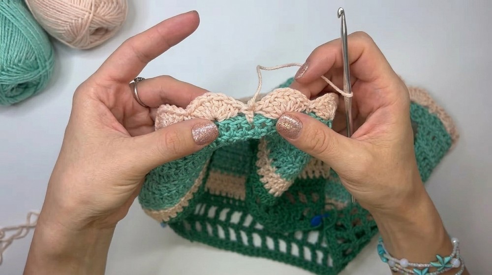 Crochet Ruffled Peplum Top