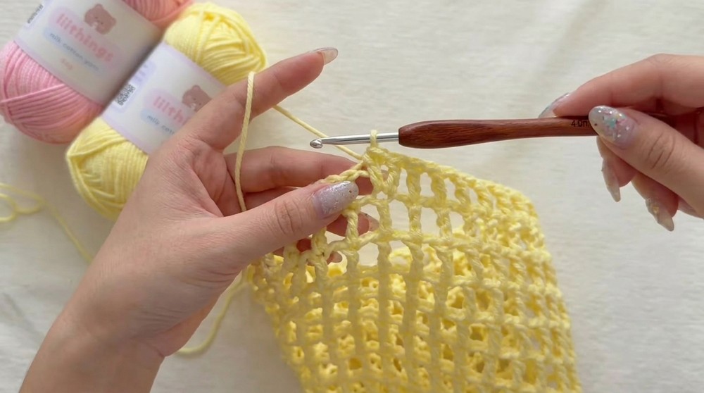 crochet mesh sleeves top