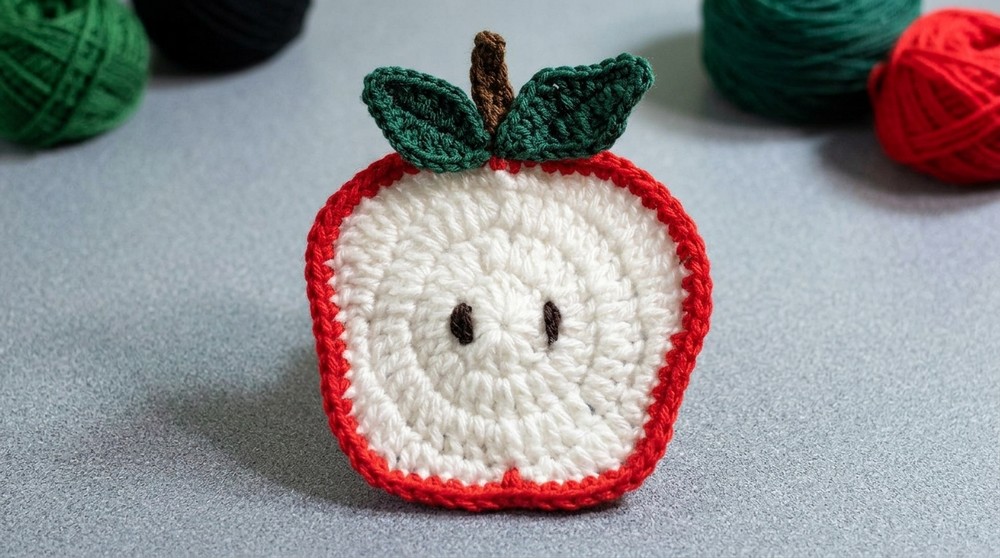 Crochet Apple Coaster