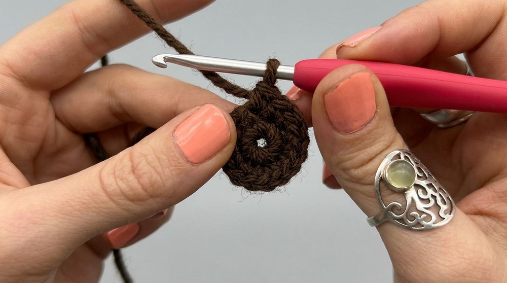 Crochet Sunflower Keychain Pattern
