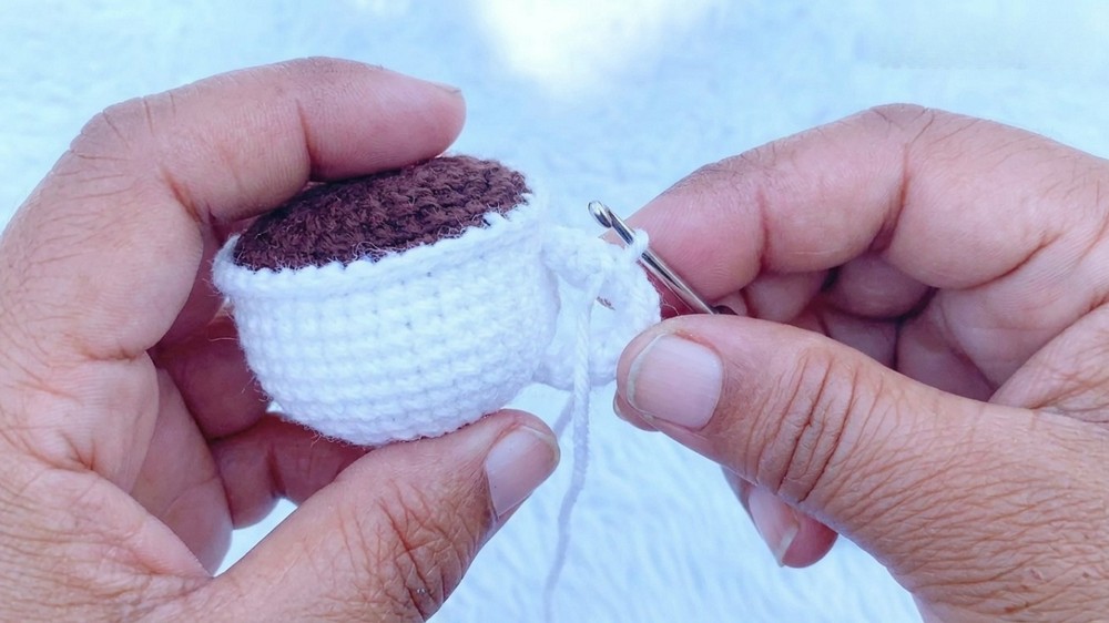 Crochet Coffee Cup Keychain