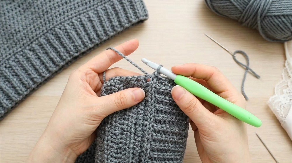 Crochet Oversized Crop Cardigan