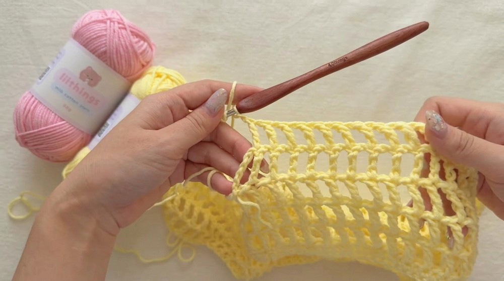 crochet mesh sleeves top