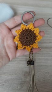 Crochet Sunflower Keychain