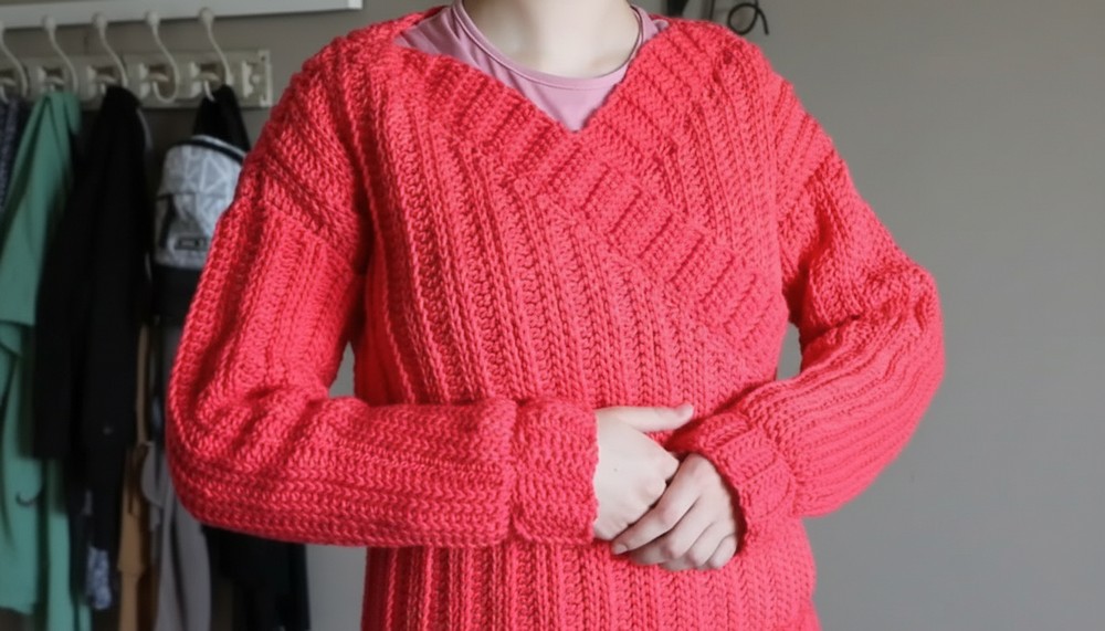 Crochet Front Wrap Sweater 