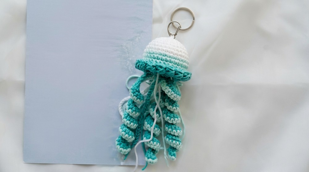 Crochet Jellyfish Keychain