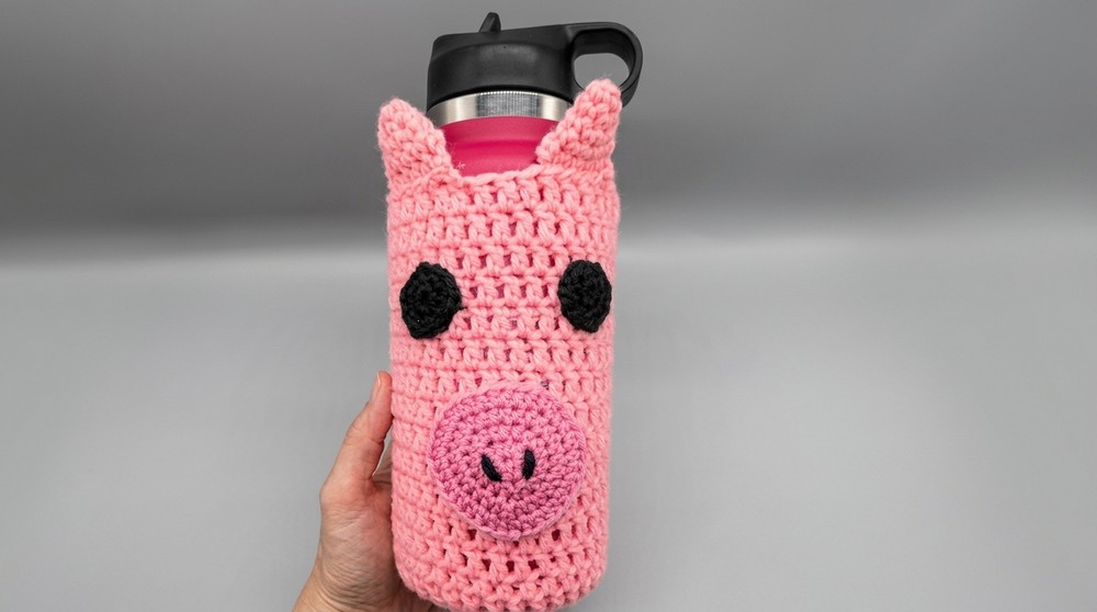 Crochet Pig Bottle Holder Pattern