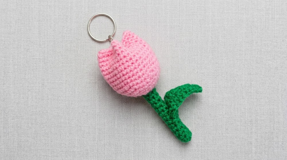 Crochet Tulip Keychain Pattern