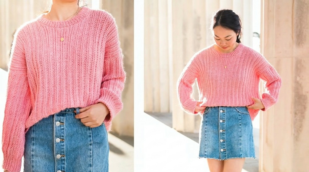 Crochet Ribbed Sweater