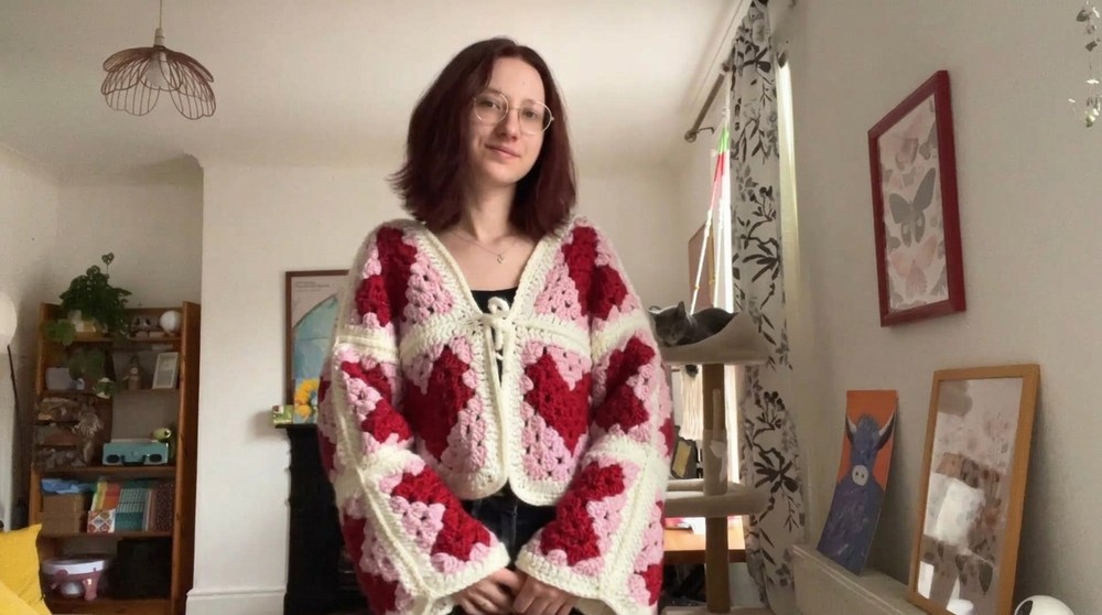 Crochet Heart Granny Cardigan Pattern