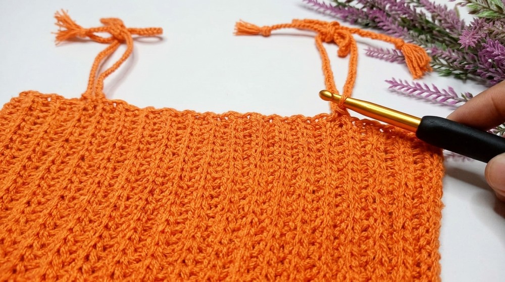 Crochet Tie Strap Crop Top Pattern