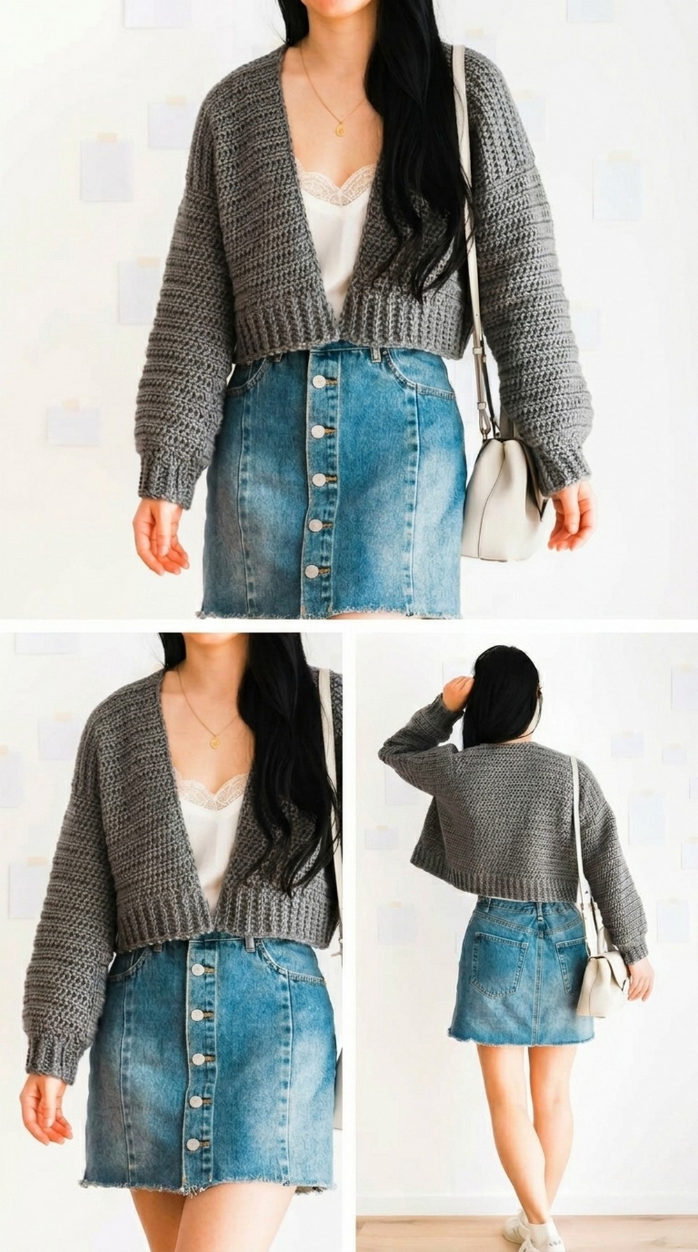 Crochet Oversized Crop Cardigan