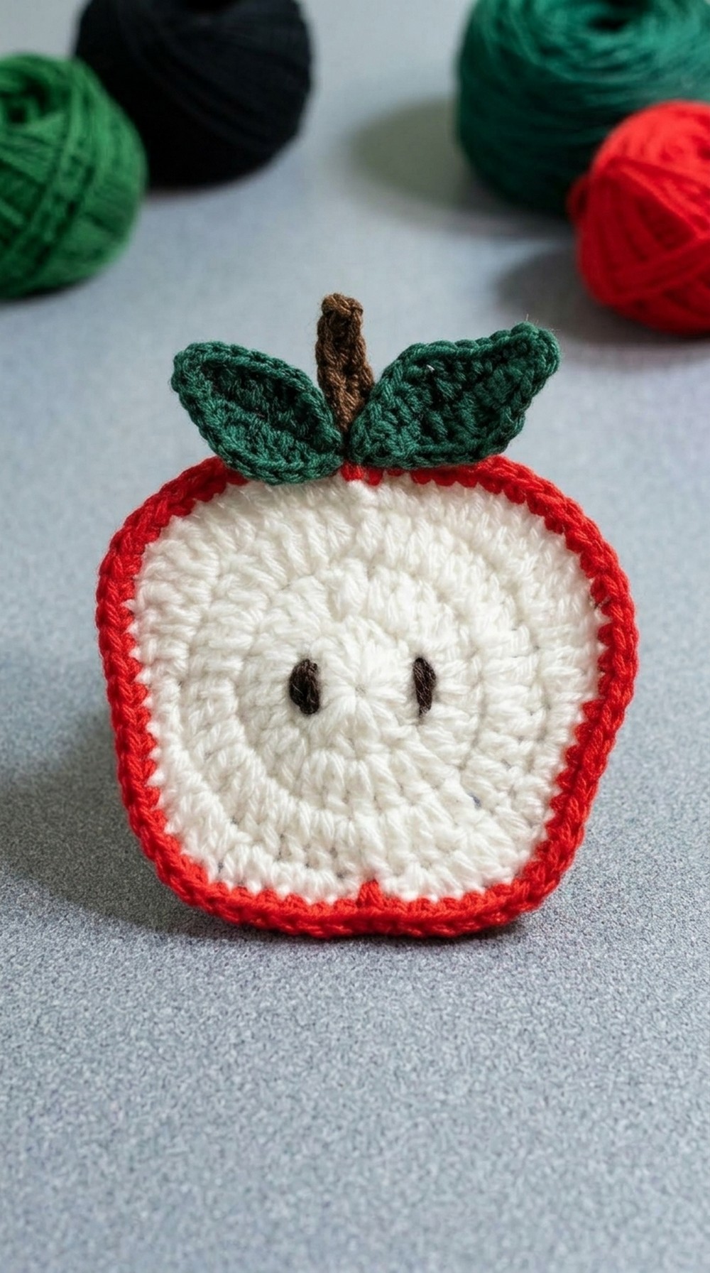 Crochet Apple Coaster