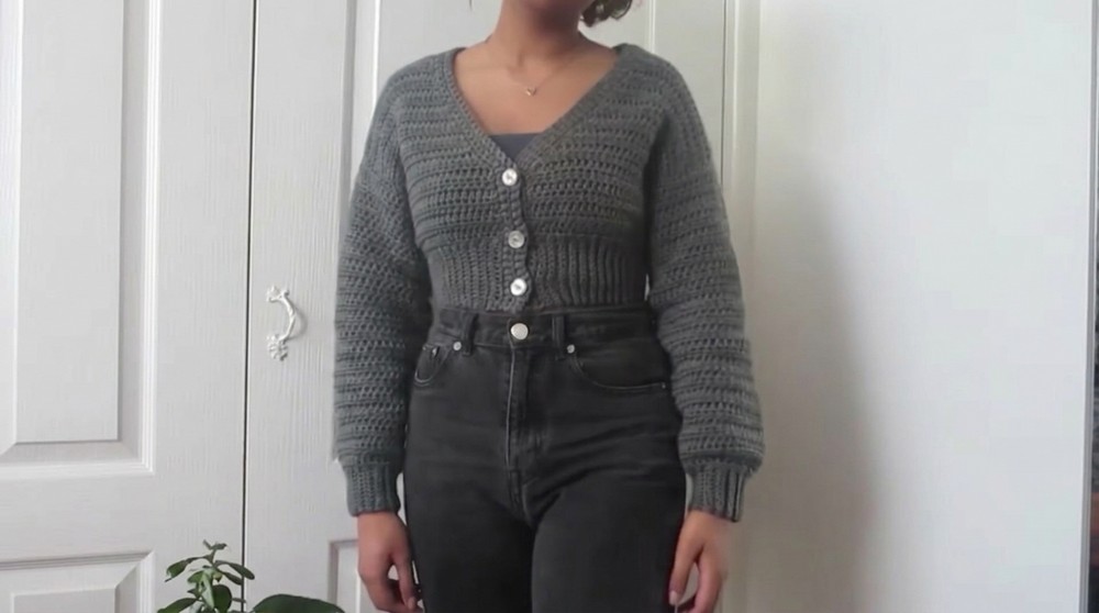 Crochet V-neck Cardigan