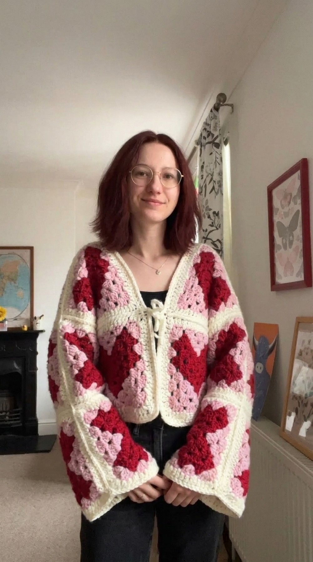 Crochet Heart Granny Cardigan Pattern